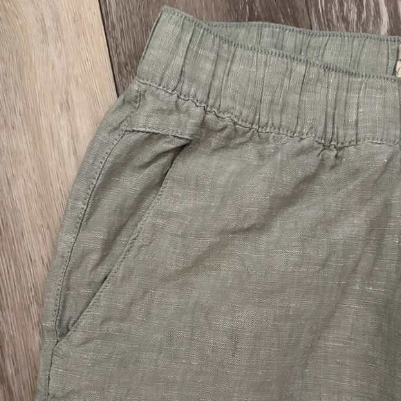 CYNTHIA ROWLEY | Light Green Wide Leg Linen Pants - Picture 4 of 13